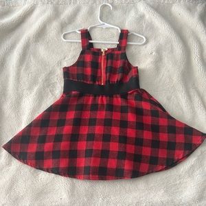 Red buffalo plaid dress. 3T